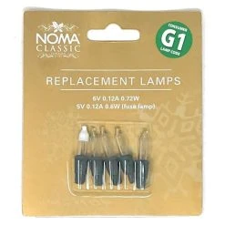 Cheapest 💯 Noma 6V Clear Replacement 🎁 Christmas Tree Bulbs Lamps G1 Code 0.72W (Pack Of 5) 🎉