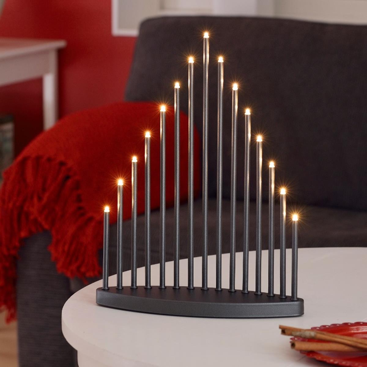 Grey Metal Candlestick with 15 LED Lights Wholesale ???? Konstsmide Grey Metal Candlestick With 15 LED Lights ???? -UK Christmas World shop 2495 370 Copy