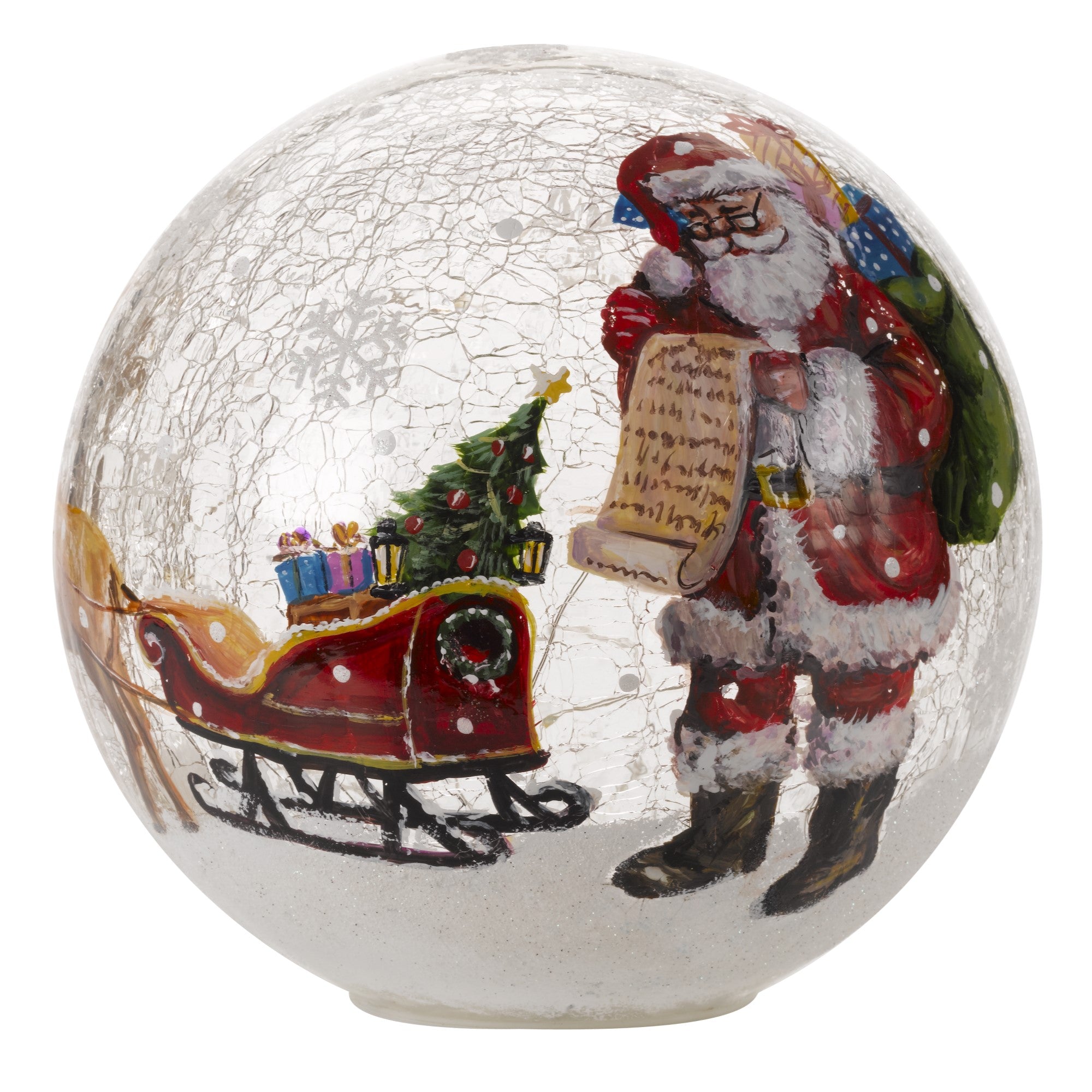 Crackle Effect LED Lit Ball Santa Checking Christmas List Scene Discount ⌛ Three Kings Crackle Effect LED Lit Ball Santa Checking ???? Christmas List Scene ???? -UK Christmas World shop 2513025 SantaLightSphere Cutout 900121