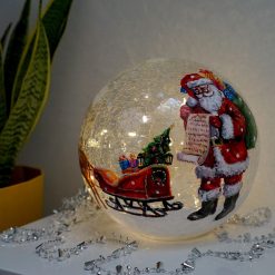 Discount ⌛ Three Kings Crackle Effect LED Lit Ball Santa Checking ???? Christmas List Scene ????