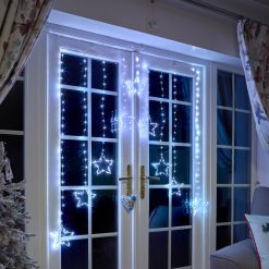 Best Pirce ⌛ Three Kings 1.2m X 1.2m Curtain Star Window Light With 339 Cool White LEDs ????