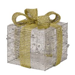 Best Pirce ???? Three Kings Set Of 3 Pre Lit Silver Glittery ???? Christmas Presents With Gold Bows ???? -UK Christmas World shop 2532025 GiltSparklyFauxGiftBoxes Silver Cutout 3 900169