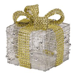 Best Pirce ???? Three Kings Set Of 3 Pre Lit Silver Glittery ???? Christmas Presents With Gold Bows ???? -UK Christmas World shop 2532025 GiltSparklyFauxGiftBoxes Silver Cutout 4 900169