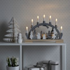 New ???? Konstsmide Santa Wooden Silhouette ???? Christmas Candle Bridge ????