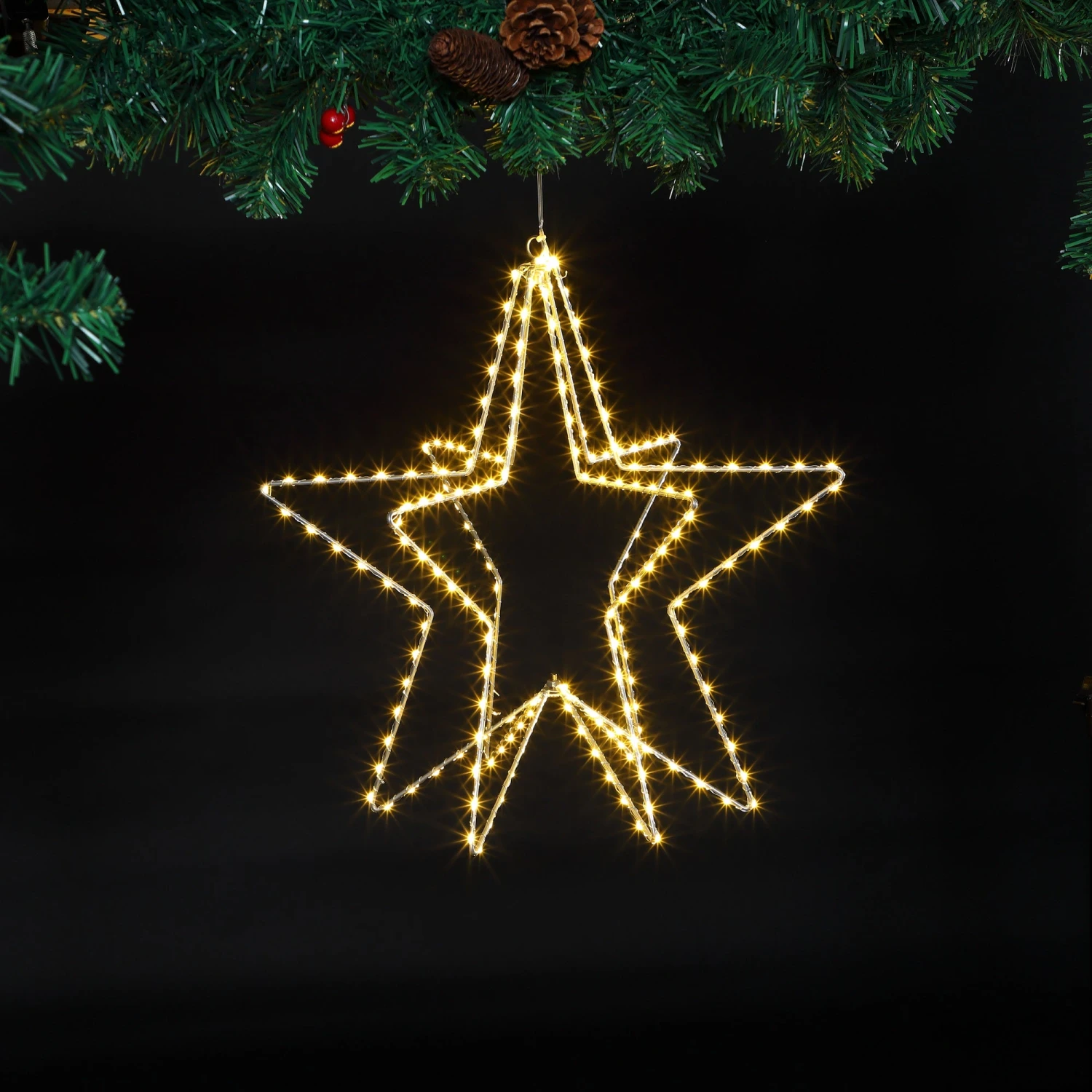 Flash Sale π Noma 45cm Warm White Foldable 3D Silver Hanging Metal Star With 210 LEDs β€οΈ 1 Flash Sale π Noma 45cm Warm White Foldable 3D Silver Hanging Metal Star With 210 LEDs β€οΈ