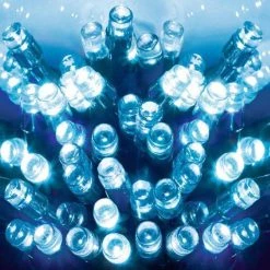 Promo 🛒 Premier 50 Blue Multi Action Battery Powered LED Lights With Timer 🛒 -UK Christmas World shop 3943 2