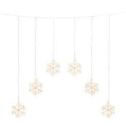 Best deal ???? Konstsmide 6 Warm White LED Acrylic Curtain Snowflake Window Lights ???? -UK Christmas World shop 4044 103.I.1.0 900537 1