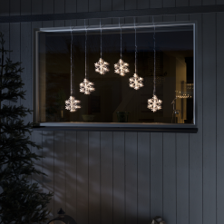 Best deal ???? Konstsmide 6 Warm White LED Acrylic Curtain Snowflake Window Lights ????