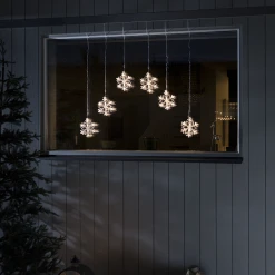 Best deal 🧨 Konstsmide 6 Warm White LED Acrylic Curtain Snowflake Window Lights 🔥