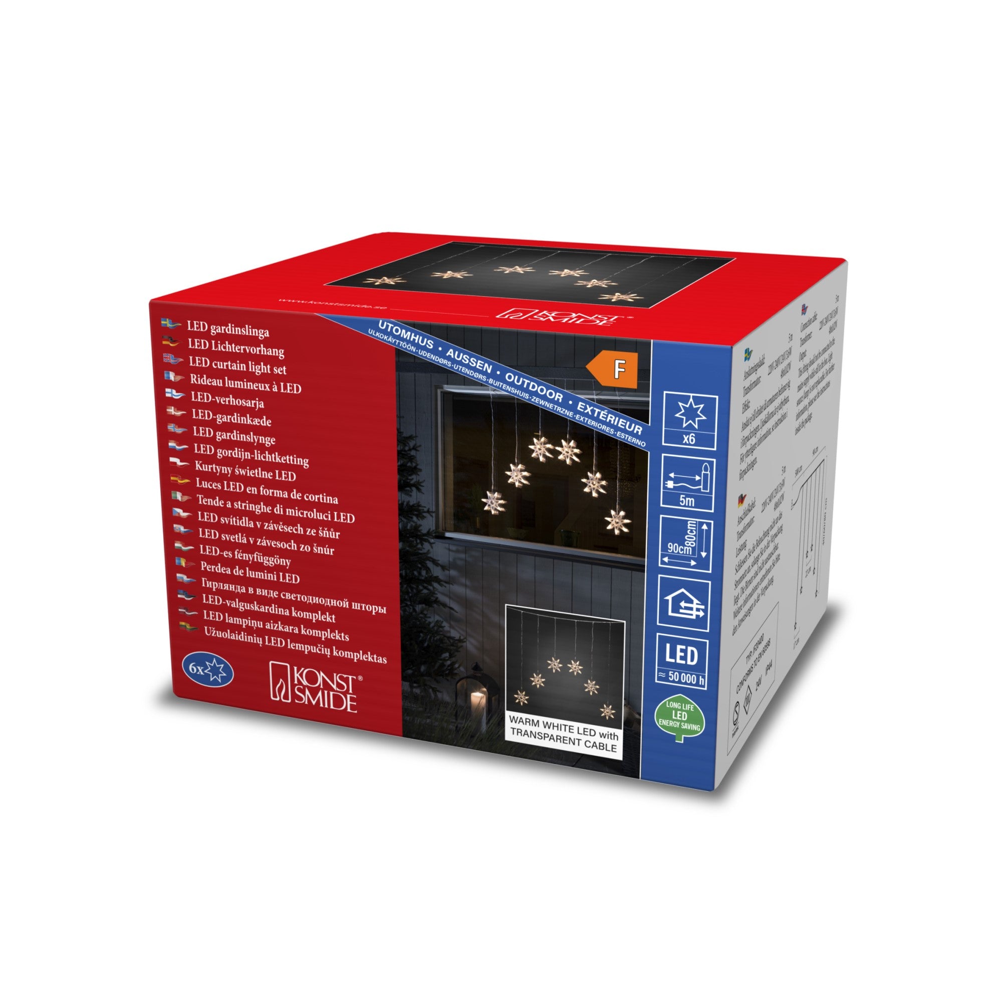 6 Warm White LED Acrylic Curtain Star Window Lights Outlet ???? Konstsmide 6 Warm White LED Acrylic Curtain Star Window Lights ???? -UK Christmas World shop 4045 103.B.1.0 900538