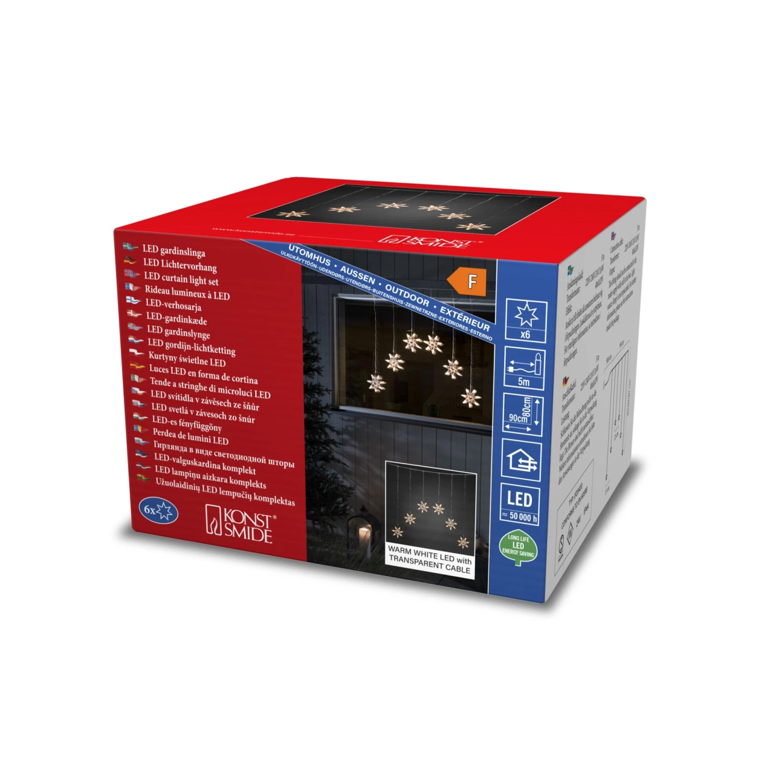 Outlet 𧨠Konstsmide 6 Warm White LED Acrylic Curtain Star Window Lights π₯° 2 Outlet 𧨠Konstsmide 6 Warm White LED Acrylic Curtain Star Window Lights π₯° - Image 2