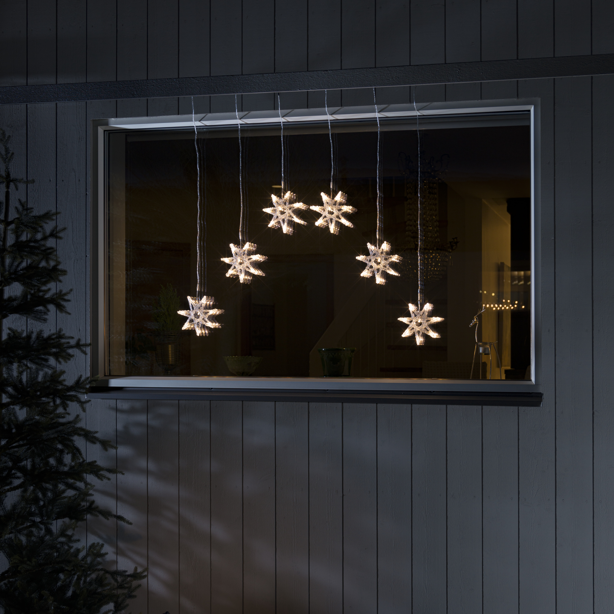 6 Warm White LED Acrylic Curtain Star Window Lights Outlet ???? Konstsmide 6 Warm White LED Acrylic Curtain Star Window Lights ???? -UK Christmas World shop 4045 103.S.1.0 900538 3