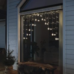 Promo ???? Konstsmide 1.4m Hanging Snowflake Warm White LED Curtain Window Light ????