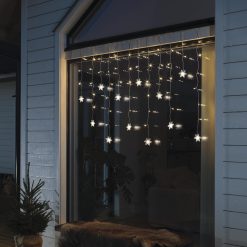 Buy ???? Festive 12 Warm White LED Clear Curtain Snowflake Window Lights ????