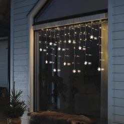 Buy 🥰 Festive 12 Warm White LED Clear Curtain Snowflake Window Lights 👍