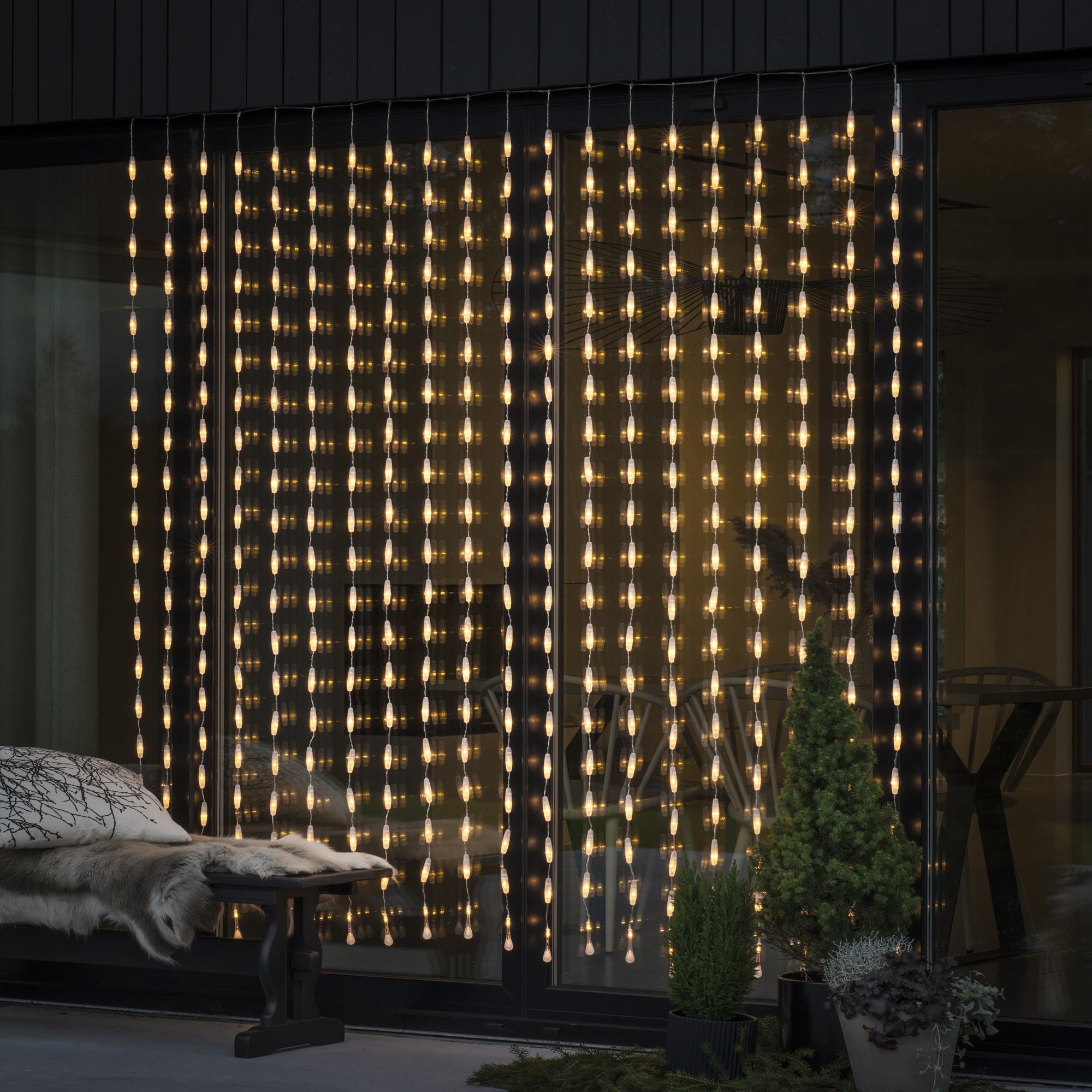 2m Giant Crystal Drops Curtain Light with 400 Warm White LEDs Wholesale ???? Konstsmide 2m Giant Crystal Drops Curtain Light With 400 Warm White LEDs ❤️ -UK Christmas World shop 4052 103.S.1.0 Copy