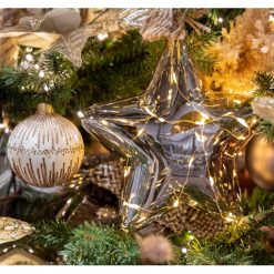 Hot Sale ⌛ Kaemingk 20cm Hanging LED Lit Smokey Glass Star On Rope ❤️