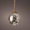 Promo 🥰 Kaemingk 20cm Hanging LED Lit Smokey Glass Ball On Rope 🥰