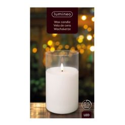 Front Page 22 Coupon ???? Lumineo Large Real Wax Candle In Glass Jar Battery Powered LED Realistic Flame Effect ⌛
