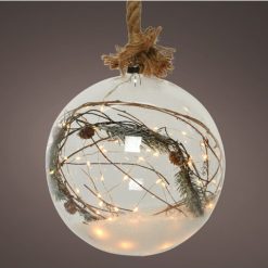 Front Page 26 Cheap ???? Kaemingk 25cm Hanging LED Lit Glass Ball On Rope With Winter Scene ????