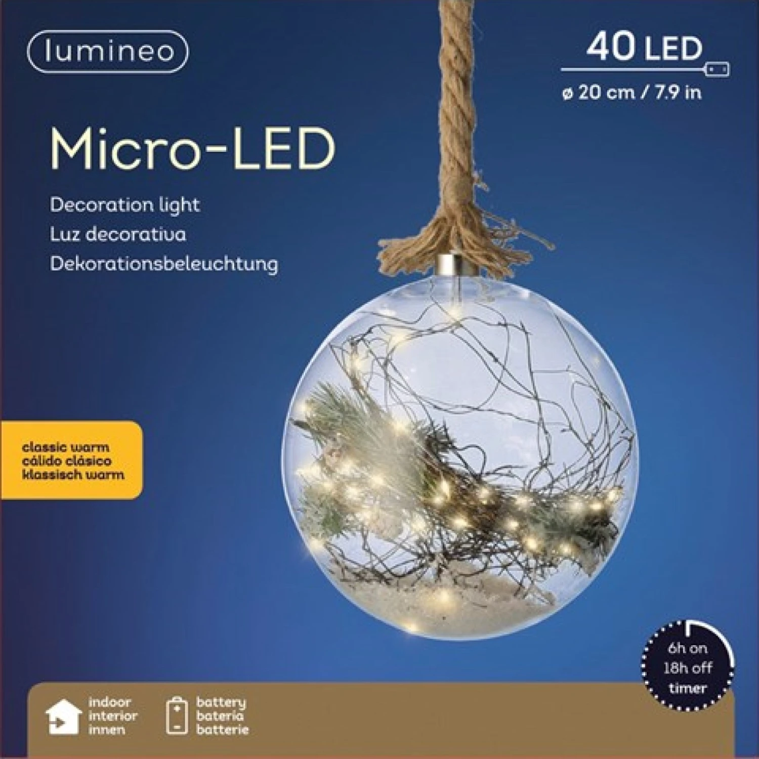New π Kaemingk 20cm Hanging LED Lit Glass Ball On Rope With Winter Scene π 2 New π Kaemingk 20cm Hanging LED Lit Glass Ball On Rope With Winter Scene π - Image 2