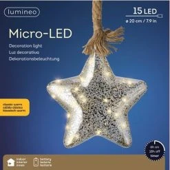 Promo 🔥 Kaemingk 20cm Hanging LED Lit Glass Star On Rope 😍 -UK Christmas World shop 485684 900368