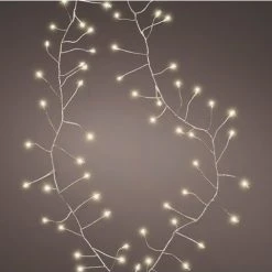 Budget 😍 Kaemingk 100 Battery Powered Warm White LED Cluster Timer Lights On Silver Cable 🌟