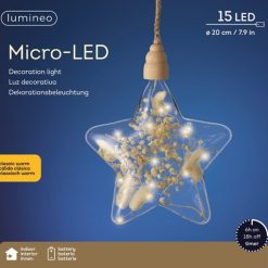 Coupon ???? Kaemingk 20cm Translucent Glass LED Hanging Star On Rope ???? -UK Christmas World shop 486146 900377