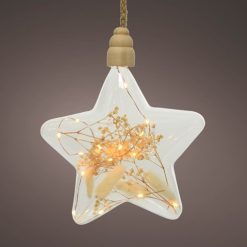 Coupon ???? Kaemingk 20cm Translucent Glass LED Hanging Star On Rope ????