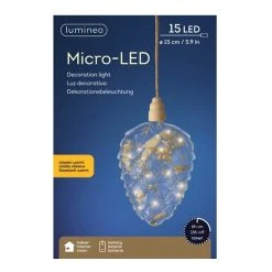 Deals 👍 Kaemingk 21cm Hanging LED Lit Glass Pinecone On Rope ✔️ -UK Christmas World shop 486147 900378