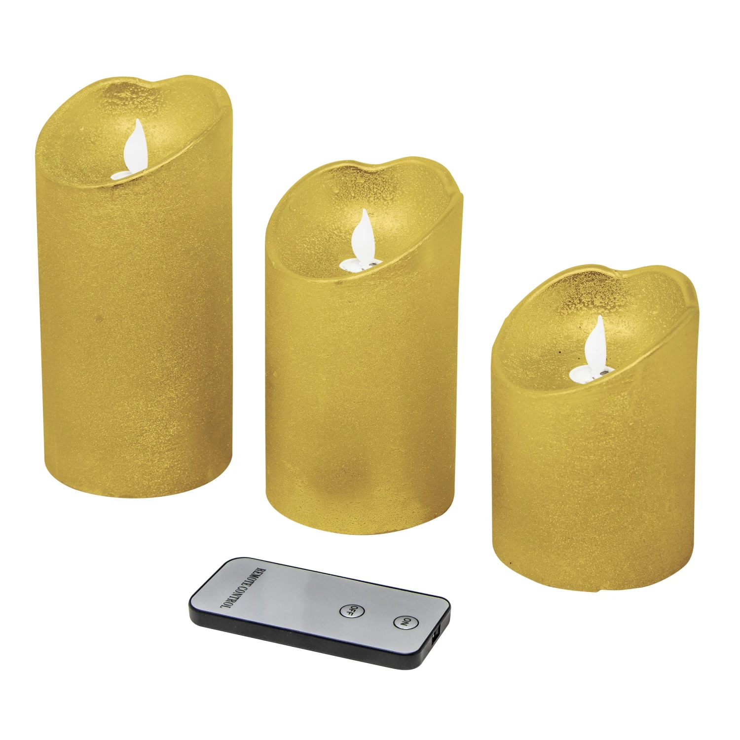 Cheapest π₯° Kaemingk Set Of 3 Light Gold Glitter Waving Candles With Remote Control β 2 Cheapest π₯° Kaemingk Set Of 3 Light Gold Glitter Waving Candles With Remote Control β - Image 2
