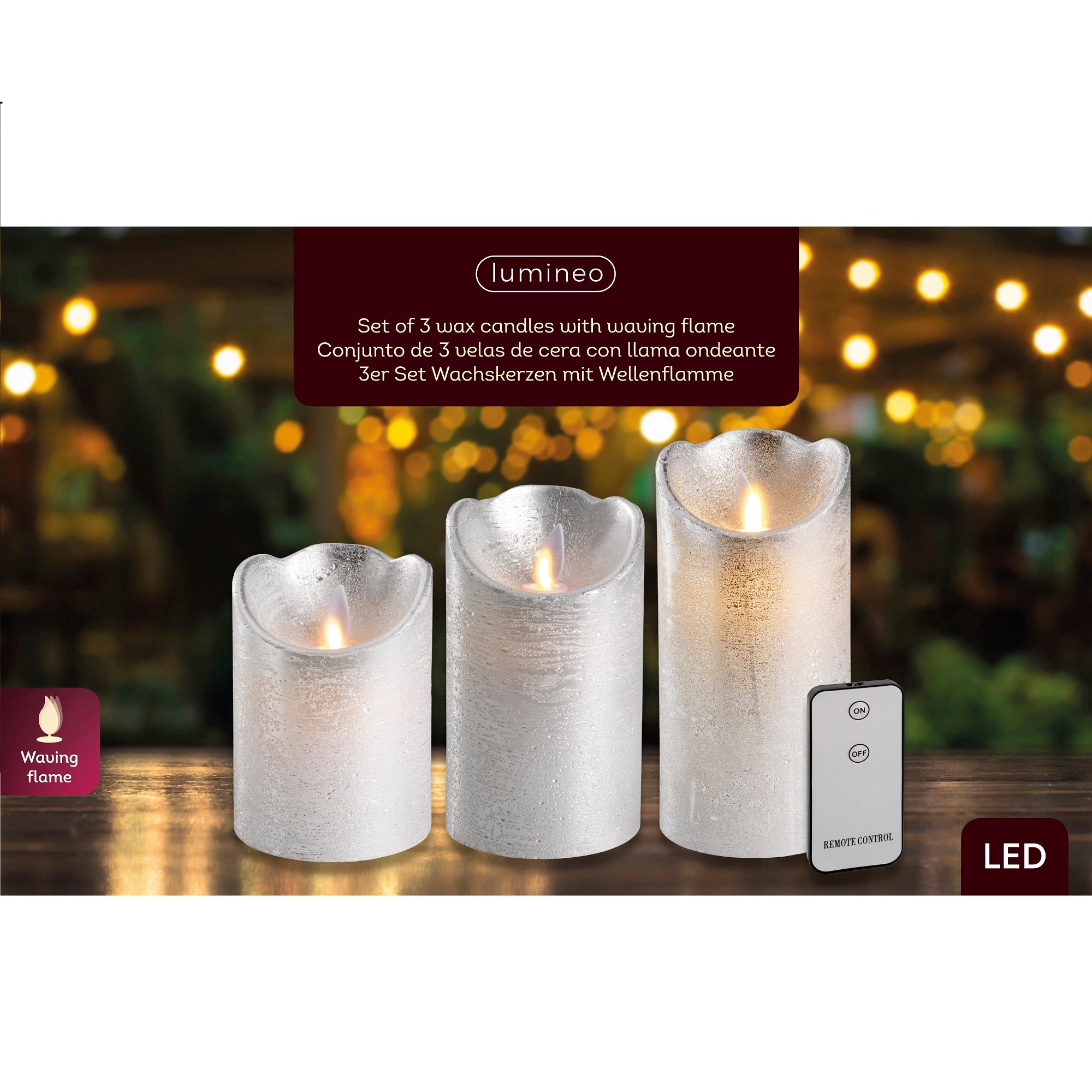 Set of 3 Silver Glitter Waving Candles with Remote Control Coupon ???? Kaemingk Set Of 3 Silver Glitter Waving Candles With Remote Control ⭐ -UK Christmas World shop 486200