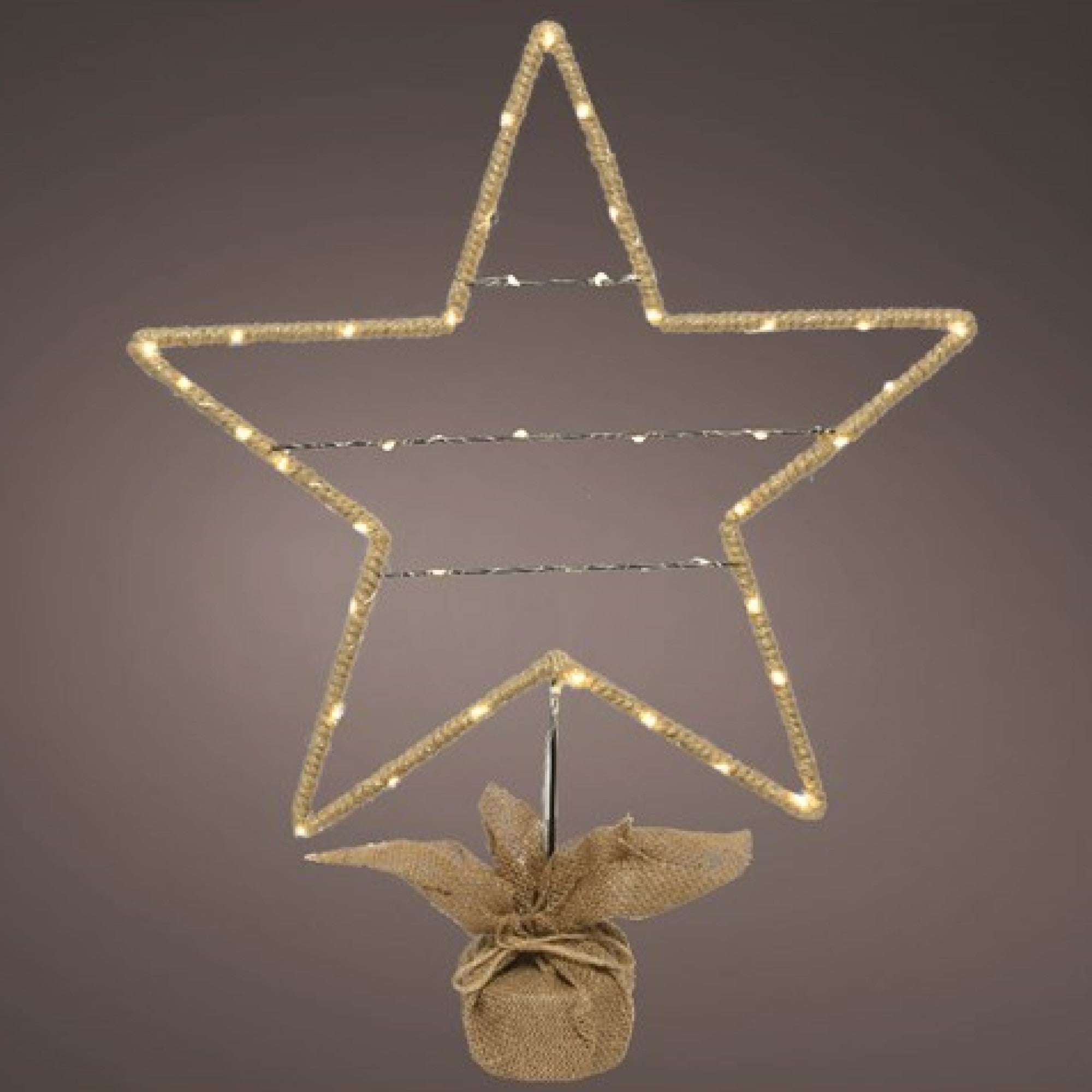 LED Lit Star with Burlap Base Outlet ???? Kaemingk LED Lit Star With Burlap Base ???? -UK Christmas World shop 486399 900390