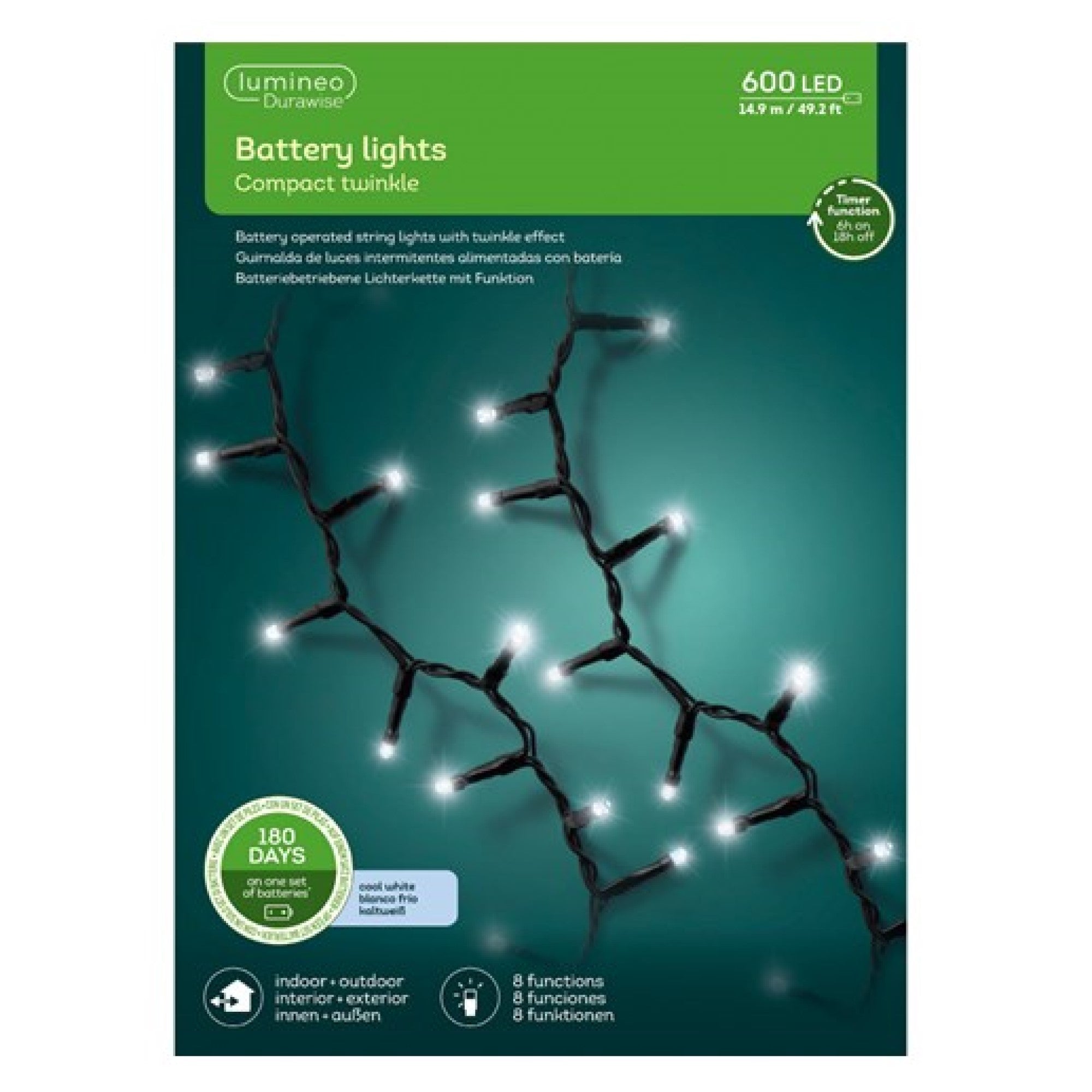 600 Battery Powered Cool White Multi Action Compact LED Lights Buy ???? Kaemingk 600 Battery Powered Cool White Multi Action Compact LED Lights ⌛ -UK Christmas World shop 497273 900402