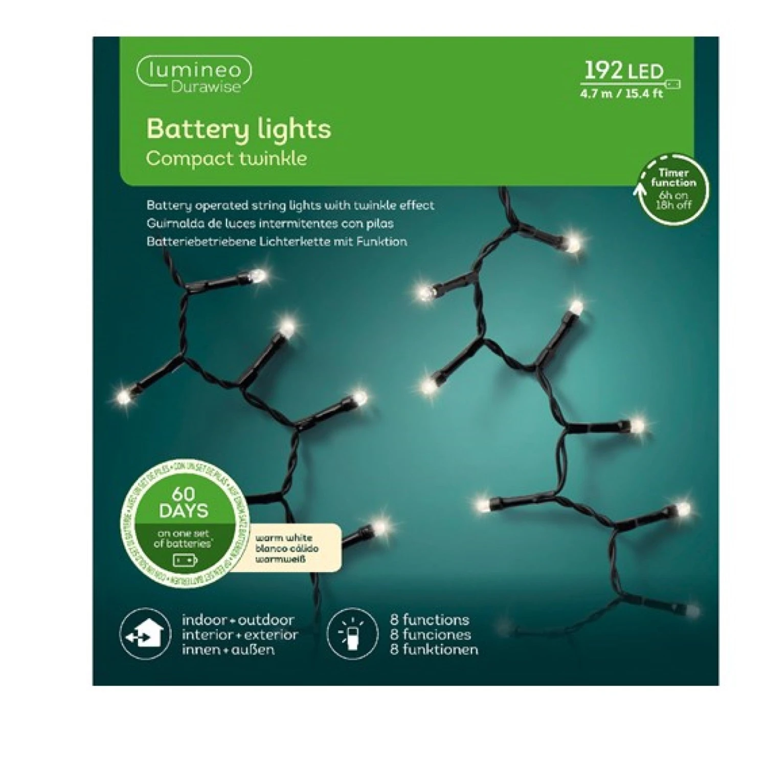 Cheap π Kaemingk 192 Warm White Multi Action Battery Operated Compact LED Lights π 2 Cheap π Kaemingk 192 Warm White Multi Action Battery Operated Compact LED Lights π - Image 2