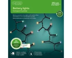 Promo ✔️ Kaemingk 192 Multi Coloured LED Compact Twinkling Outdoor Durawise Battery Lights 🧨 -UK Christmas World shop 497300v
