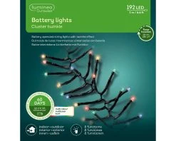 Discount 🔥 Kaemingk 192 Multi Coloured Battery Operated LED Durawise Twinkling Compact Cluster Lights 👍 -UK Christmas World shop 497307v