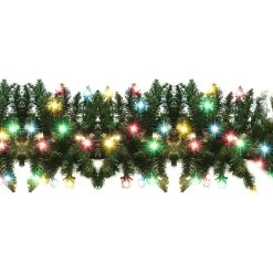 Hot Sale 😍 Festive Decorations 2.9m XP Connectable Outdoor ❄ Christmas Garland With 100 Multi Coloured LEDs 🛒