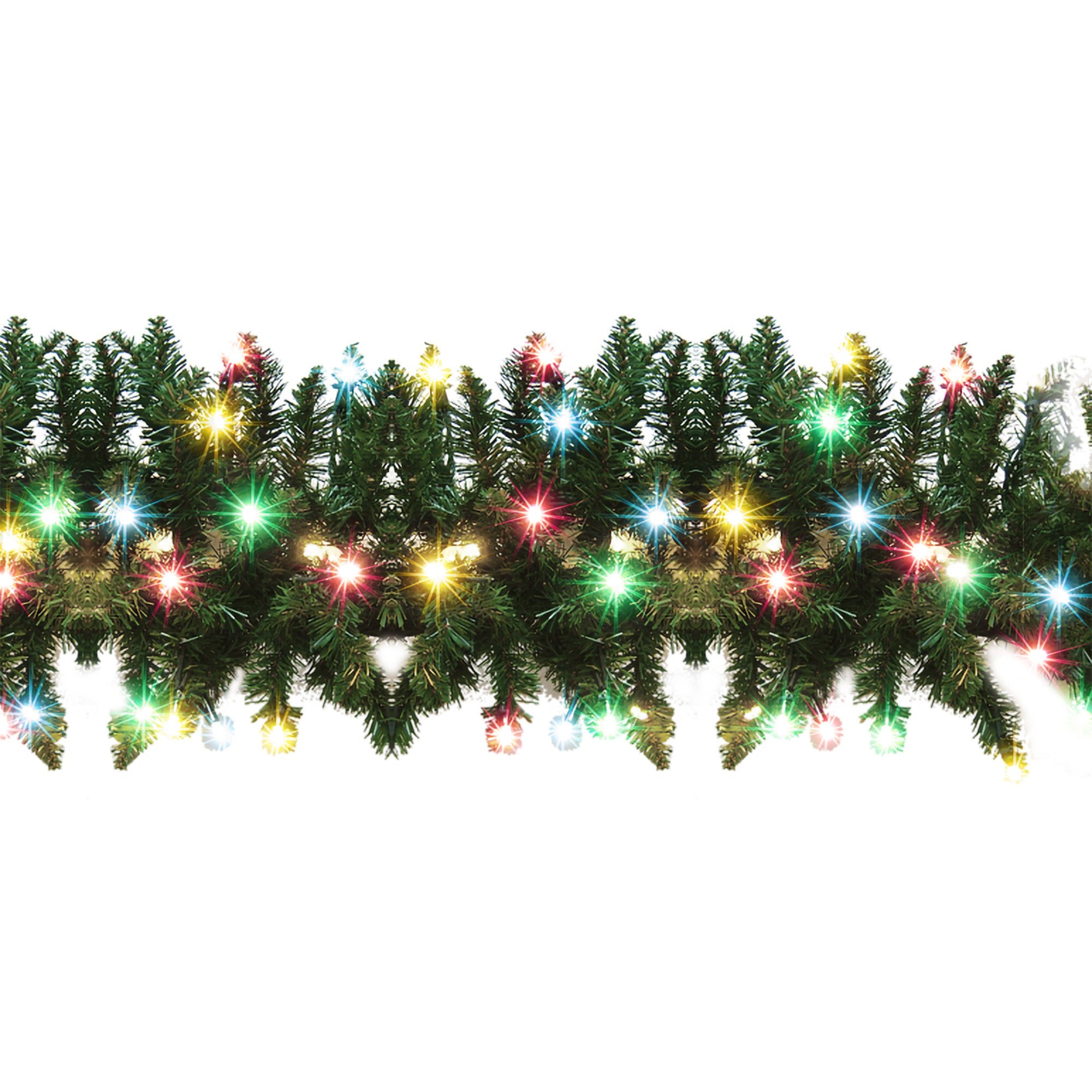 2.9m XP Connectable Outdoor Christmas Garland with 100 Multi Coloured LEDs Hot Sale ???? Festive Decorations 2.9m XP Connectable Outdoor ❄ Christmas Garland With 100 Multi Coloured LEDs ???? -UK Christmas World shop 800524