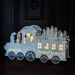 Deals ???? Festive White Wooden Train With Santa Lit Display ????