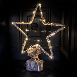 Outlet ???? Kaemingk LED Lit Star With Burlap Base ????