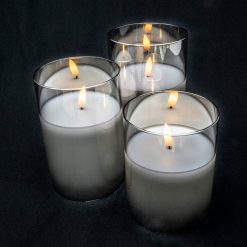 Cheap ???? Lumineo Set Of 3 Real Wax Candles In A Tinted Glass Jar ????