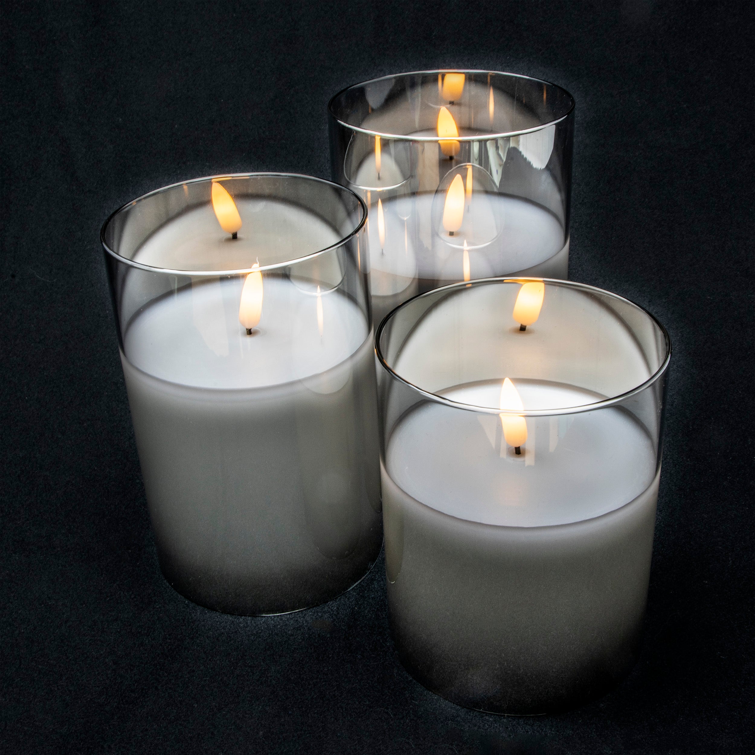 Set of 3 Real Wax Candles in a Tinted Glass Jar Cheap ???? Lumineo Set Of 3 Real Wax Candles In A Tinted Glass Jar ???? -UK Christmas World shop 900844
