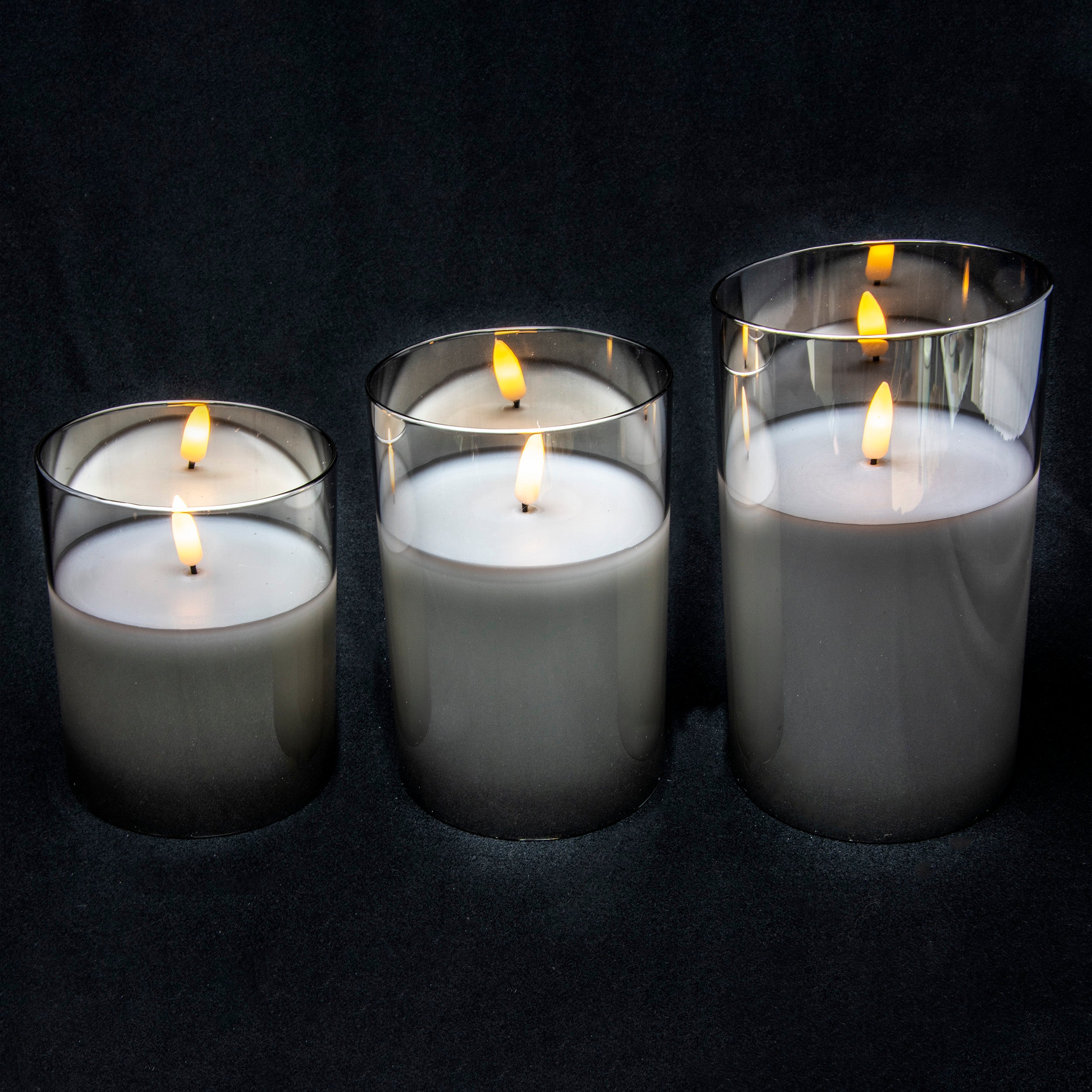 Set of 3 Real Wax Candles in a Tinted Glass Jar Cheap ???? Lumineo Set Of 3 Real Wax Candles In A Tinted Glass Jar ???? -UK Christmas World shop 900844 1