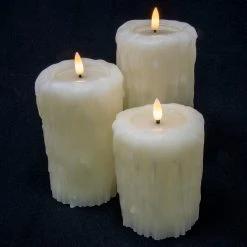 Budget 🧨 Kaemingk 3 Pack LED Wick Church Candle Wax Heavy Drip ⌛