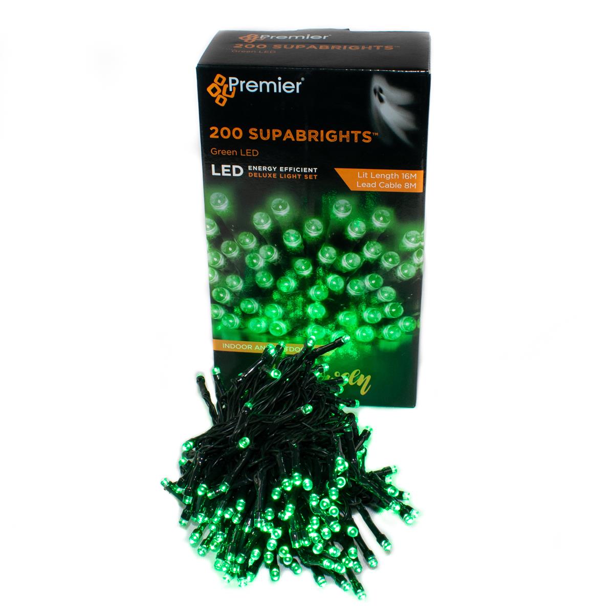200 Green Supabrights Multi Action LED String Lights with Timer Outlet ⌛ Premier 200 Green Supabrights Multi Action LED String Lights With Timer ???? -UK Christmas World shop 90184 3