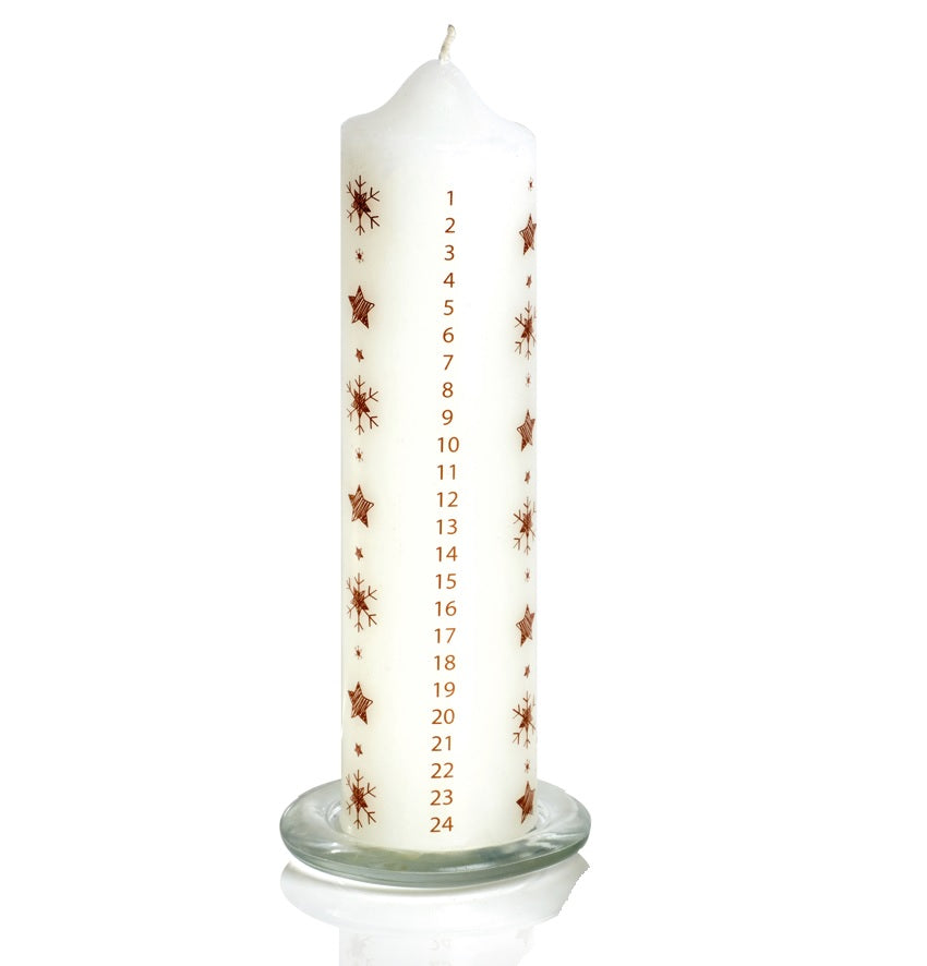Christmas Advent Countdown Candle with Glass Holder ~ Gold Star and Snowflake Cheapest ❤️ Premier ???? Christmas Advent Countdown Candle With Glass Holder ~ Gold Star And Snowflake ???? -UK Christmas World shop AC195632.1