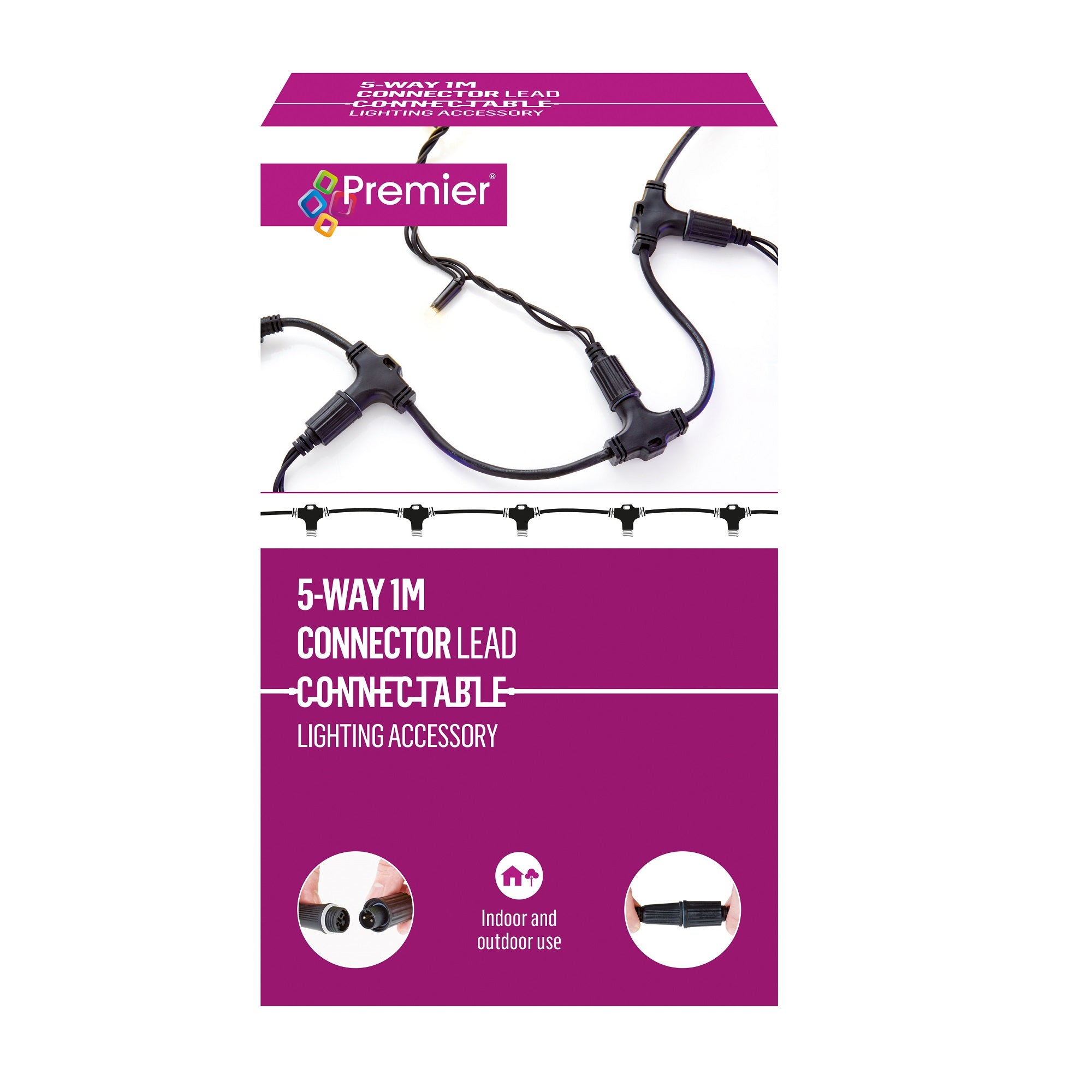 5 Way 1m Connector for Premier 240V Mains Connectable Lights New ???? 5 Way 1m Connector For Premier 240V Mains Connectable Lights ???? -UK Christmas World shop AC213486