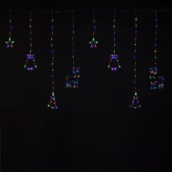 Deals ???? Snowtime 2m X 1.2m Multi Coloured ❄ Christmas Themed Window Curtain Light ✨