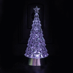 Discount 🤩 Snowtime Colour Changing LED Crystal 🎅 Christmas Tree Water Spinner 😀